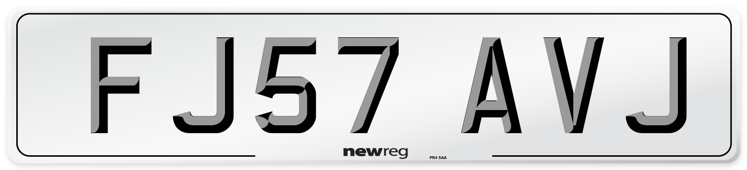FJ57 AVJ Number Plate from New Reg